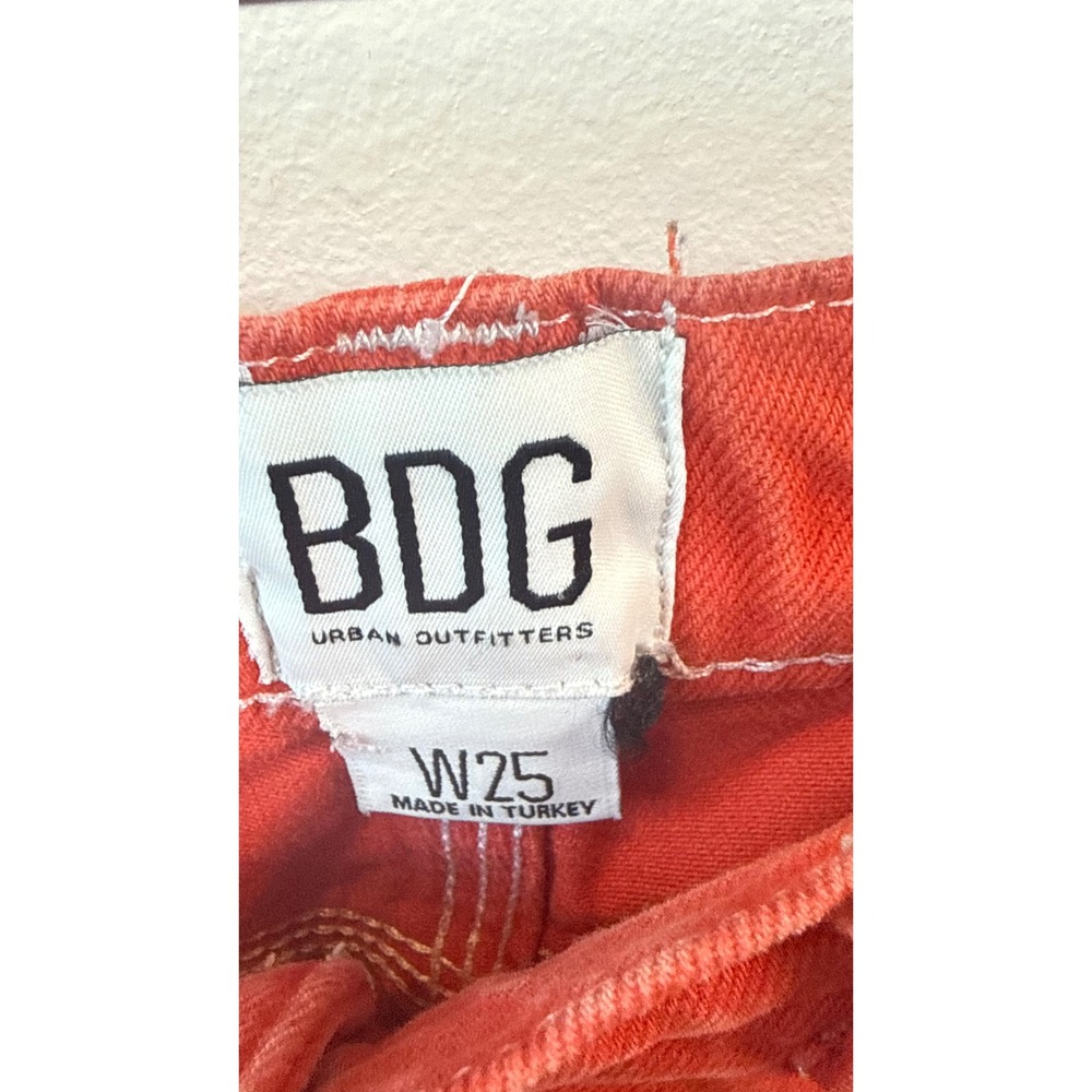 BDG Urban Outfitters Red High Waisted Carpenter Pants Size 25 Utility Denim - Picture 3 of 9